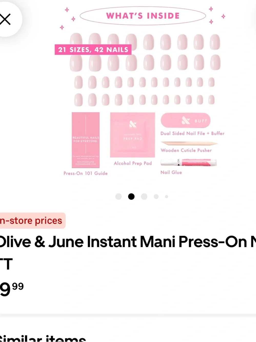Pink Instant Mani Press-On Nails